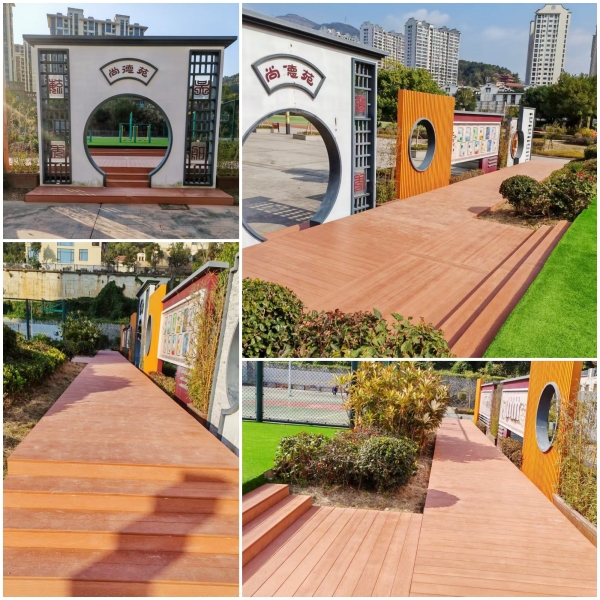 热心教育暖人心，金强人居集团向长乐区吴航中学捐赠TKK栈道板